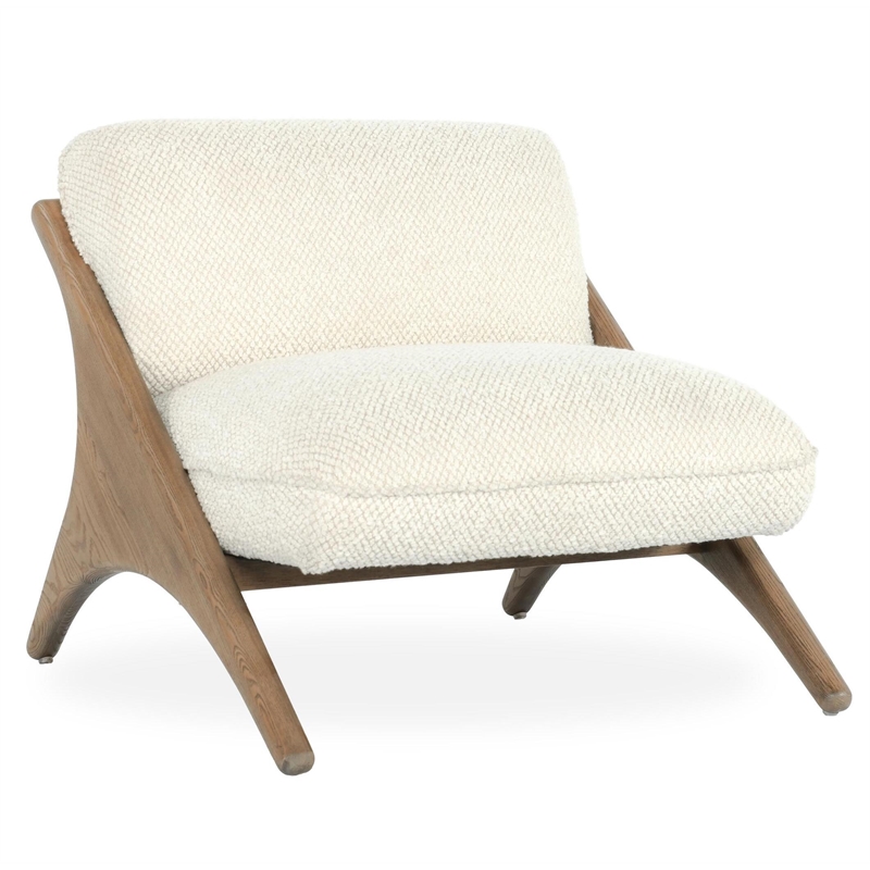 Pemberly Row Contemporary Beige Fabric Upholstery Accent Chair