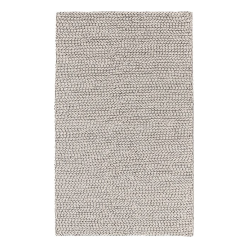 Pemberly Row 5'x8' Wool Polyester Blend Fabric Handwoven Light Gray Area Rug