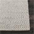 Pemberly Row 5'x8' Wool Polyester Blend Fabric Handwoven Light Gray Area Rug