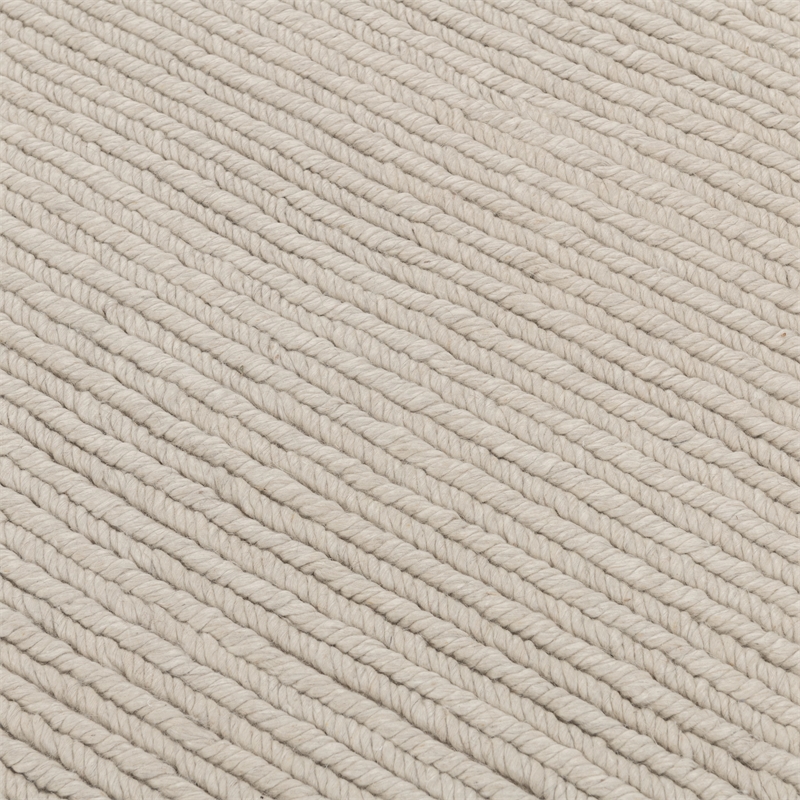 Pemberly Row 5'x8' Wool Polyester Blend Fabric Handwoven Birch White Area Rug