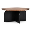 Pemberly Row Transitional Mango Wood Two-Tone Coffee Table in Black