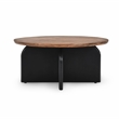 Pemberly Row Transitional Mango Wood Two-Tone Coffee Table in Black