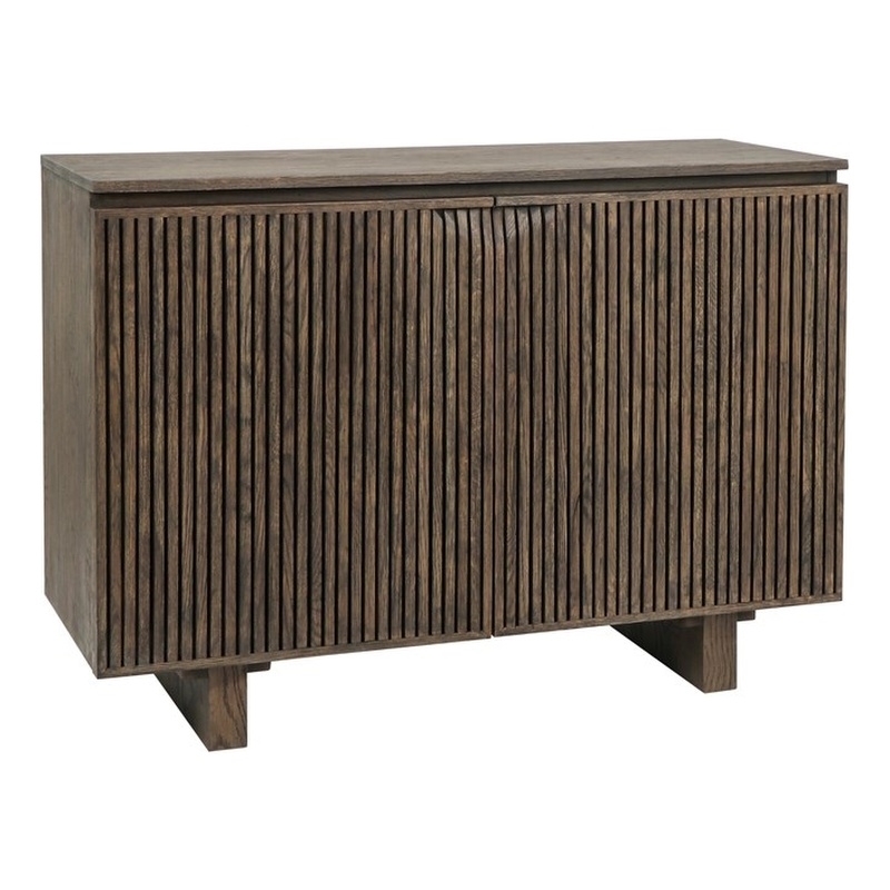 Pemberly Row Oak Wood 2-Door Sideboard Buffet in Toasted Brown