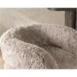 Pemberly Row Plush Faux Fur Polyester Accent Chair Dark Gray
