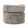 Pemberly Row Plush Faux Fur Polyester Accent Chair Dark Gray