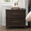 Pemberly Row Traditional 2-Drawer Mango Wood Nightstand Brown
