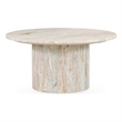 Pemberly Row Modern Transitional Marble Coffee Table Gray Finish