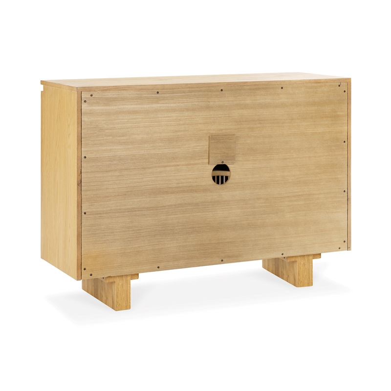 Pemberly Row Transitional Oak Wood 2-Door Sideboard Buffet Natural