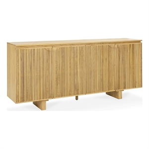 Pemberly Row Transitional Oak Wood 4-Door Sideboard Buffet Natural