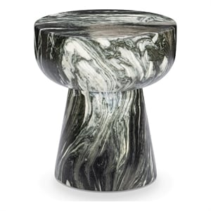 Pemberly Row Contemporary Concrete Outdoor Green Finish Stool