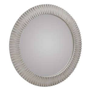 Pemberly Row Modern Transitional Mango Wood Mirror Gray Finish