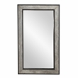 Pemberly Row Transitional Reclaimed Pine Floor Mirror Concrete Gray