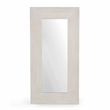 Pemberly Row Transitional Pine Wood Floor Mirror White Finish