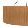 Pemberly Row Traditional Natural Black Finish Rattan Pendant Light