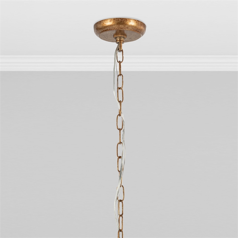 Pemberly Row Traditional Natural Finish Rattan Pendant Light