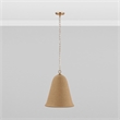 Pemberly Row Traditional Natural Finish Rattan Pendant Light
