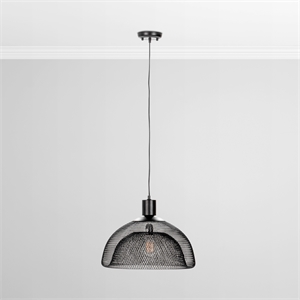 Pemberly Row Modern Transitional Black Finish Iron Medium Pendant
