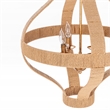 Pemberly Row Traditional Natural Rattan Large Gold Pendant Light