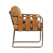 Pemberly Row Contemporary Leather Dining Chair in Chestnut Finish