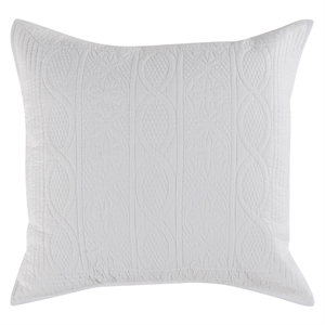 Pemberly Row Modern Transitional White Finish Euro Cotton Sham