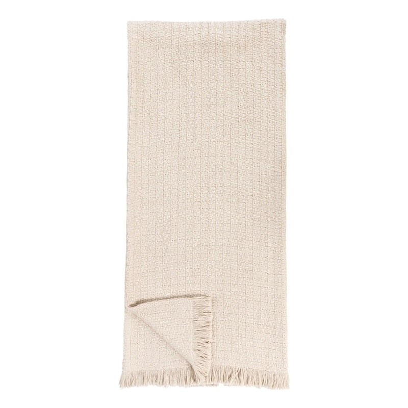 Pemberly Row Modern Transitional Natural King Ivory Cotton Blanket
