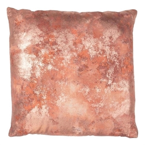 Pemberly Row 22x22 Linen Blend Fabric Throw Pillow in Rose Gold