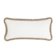 Pemberly Row Transitional 16x36 Linen Blend Fabric Throw Pillow in Ivory
