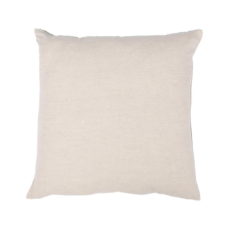 Pemberly Row 22x22 Linen Cotton Throw Pillow in Turquoise/Copper