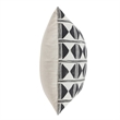 Pemberly Row Transitional 22x22 Linen Blend Fabric Throw Pillow in Black