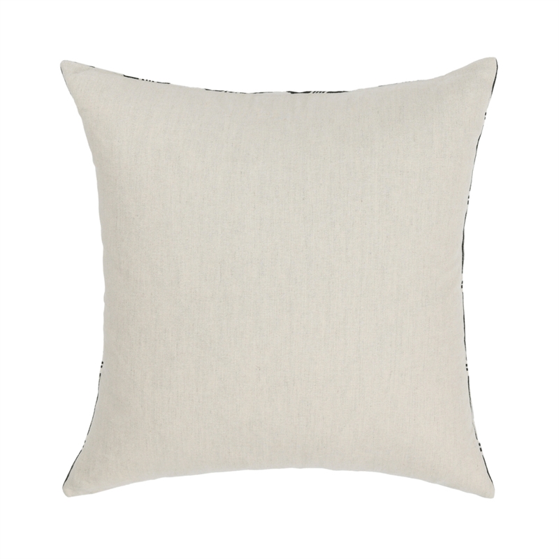 Pemberly Row Transitional 22x22 Linen Blend Fabric Throw Pillow in Black