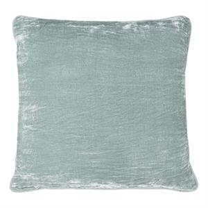 Pemberly Row 22x22 Silk Blend Fabric Throw Pillow in Pale Aqua