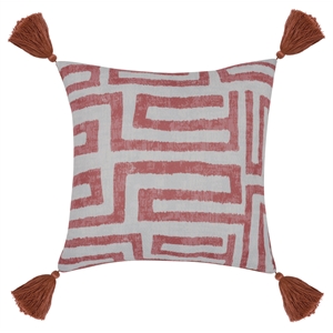 Pemberly Row Modern Transitional 20x20 Fabric Throw Pillow in Red