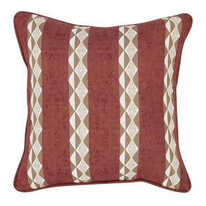 Pemberly Row Transitional 18x18 Fabric Throw Pillow in Clay Red