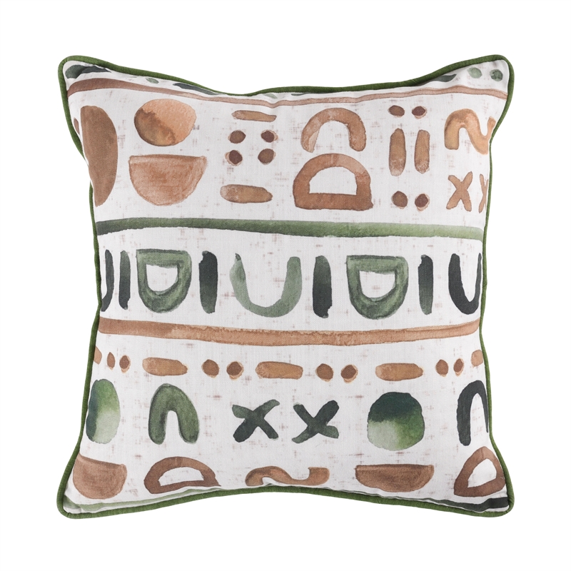 Pemberly Row Transitional 20x20 Fabric Throw Pillow in Multi-Color
