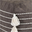 Pemberly Row Transitional Vegan Faux Leather Indoor Hickory Pouf