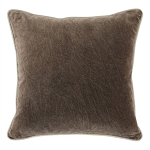 Pemberly Row Transitional 22in Velvet Throw Pillow in Brown Finish