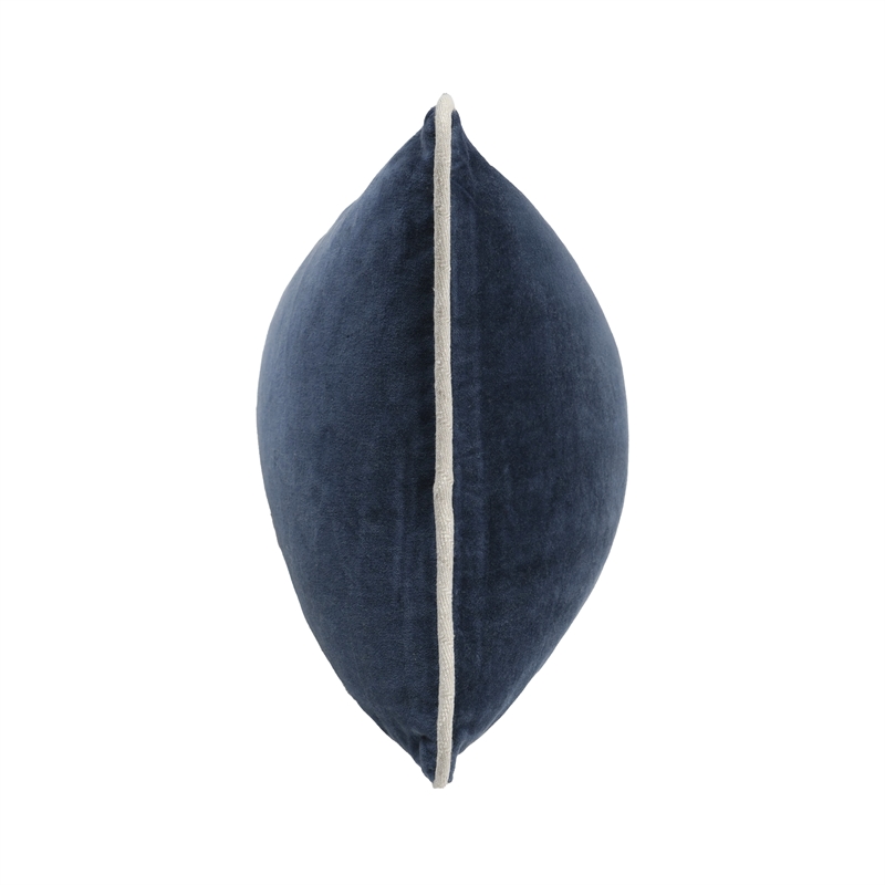 Pemberly Row Modern Transitional 12x16 Velvet Throw Pillow in Navy