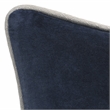 Pemberly Row Modern Transitional 12x16 Velvet Throw Pillow in Navy