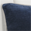 Pemberly Row Modern Transitional 12x16 Velvet Throw Pillow in Navy