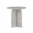 Pemberly Row Modern Transitional Marble End Table in Gray Finish