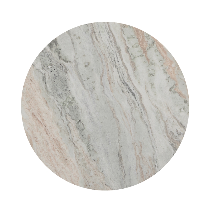 Pemberly Row Modern Transitional Marble End Table in Gray Finish