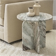 Pemberly Row Modern Transitional Marble End Table in Gray Finish