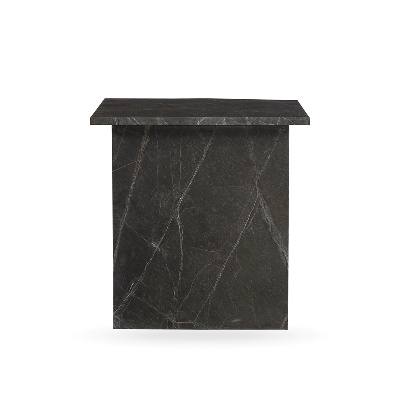 Pemberly Row Modern Transitional Marble End Table in Green Finish
