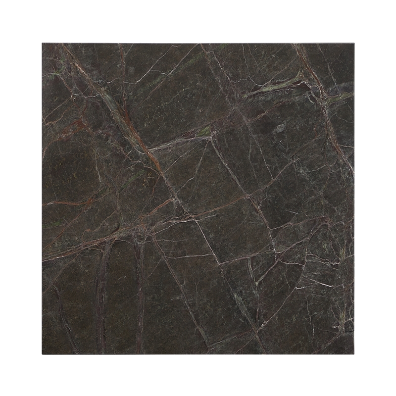 Pemberly Row Modern Transitional Marble End Table in Green Finish