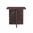 Pemberly Row Modern Transitional Marble End Table in Red Finish