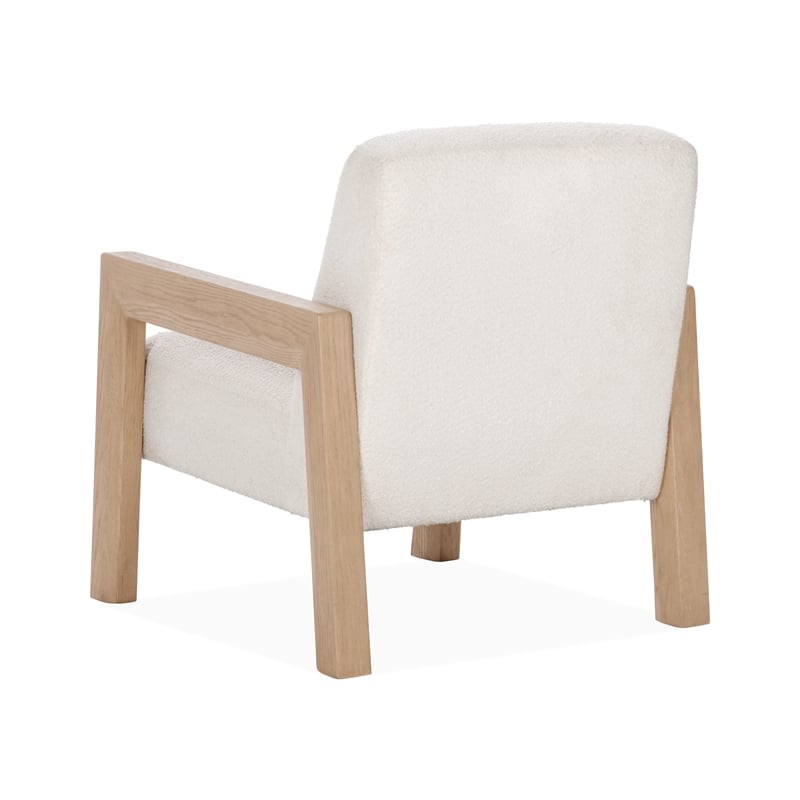 Pemberly Row Transitional Upholstered Fabric Accent Chair in Ivory