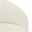 Pemberly Row Upholstered Fabric Plush Swivel Chair in Vanilla