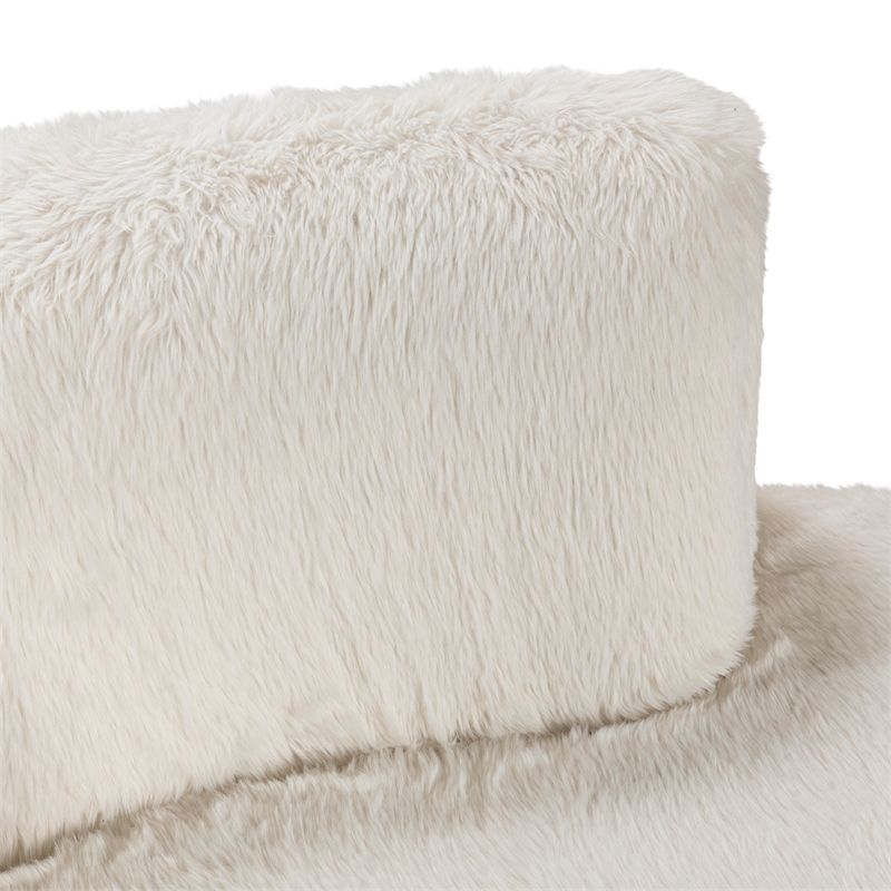 Pemberly Row Transitional Upholstered Fabric Sectional in Vanilla