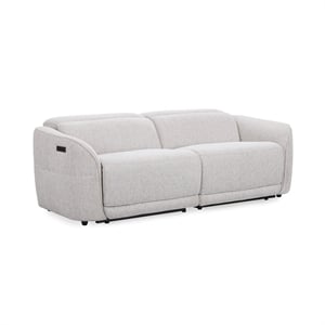 Pemberly Row Zero Gravity Power Recliner Upholstered Sofa in Gray
