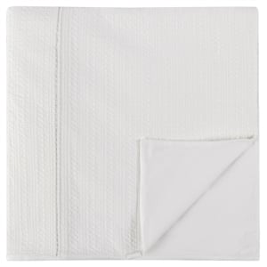Pemberly Row Contemporary 3-Piece Cotton Fabric King Duvet Set in Ivory